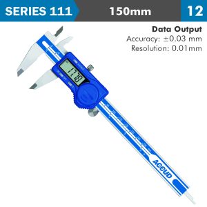 DIG. CALIPER 150MM 0.03MM ACC. S/STEEL 0.01MM RES.