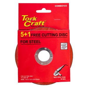 5 + 1 FREE CUTTING DISC STEEL 115 x 1.0 x 22.2MM