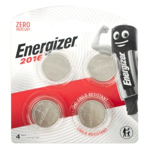 ENERGIZER CR2016 BP4 3V LITHIUM COIN BATTERY 4 PACK (MOQ 12)