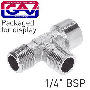T CONNECTOR 1/4'MMF  PACKAGED