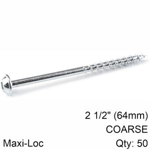 KREG ZINC POCKET HOLE SCREWS 64MM 2.50' #8 COARSE THREAD MX LOC 50CT