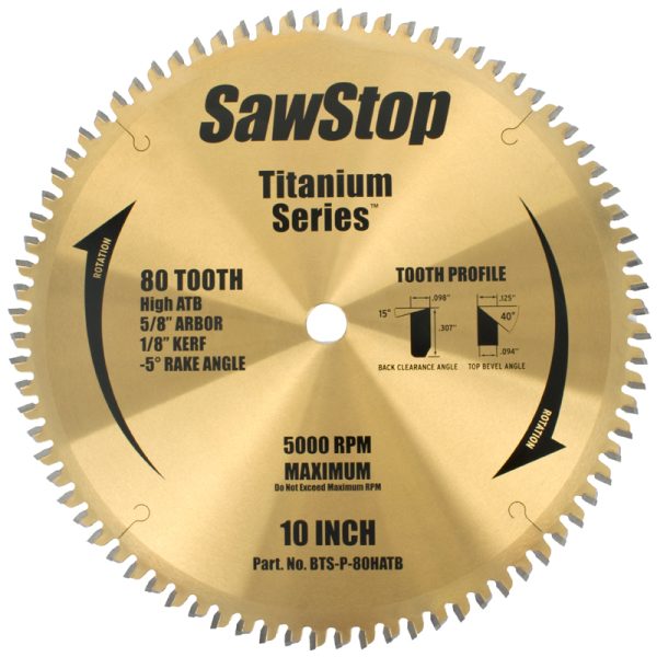 TCT SAW BLADE  254MM X 80T X 16MM CROSS CUT TITANIUM SERIES