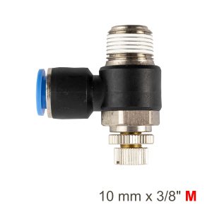 FLOW CONTROL SWIV. ELBOW PU 10MM X 3/8' M