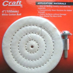 COTTON BUFF 100MM X 6MM SHAFT