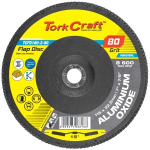 FLAP DISC 180MM 15 DEG.ANGLE 80GRIT A/O