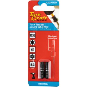 TORX TX 30 IMPACT INSERT BIT 25MM 2PC CARDED