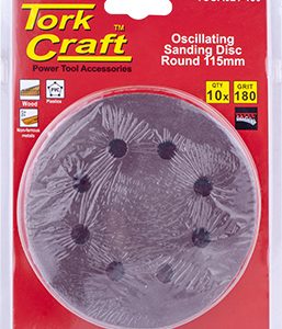 OSCILLATING SANDPAPER A/O 115MM 10PC ROUND 180GRIT