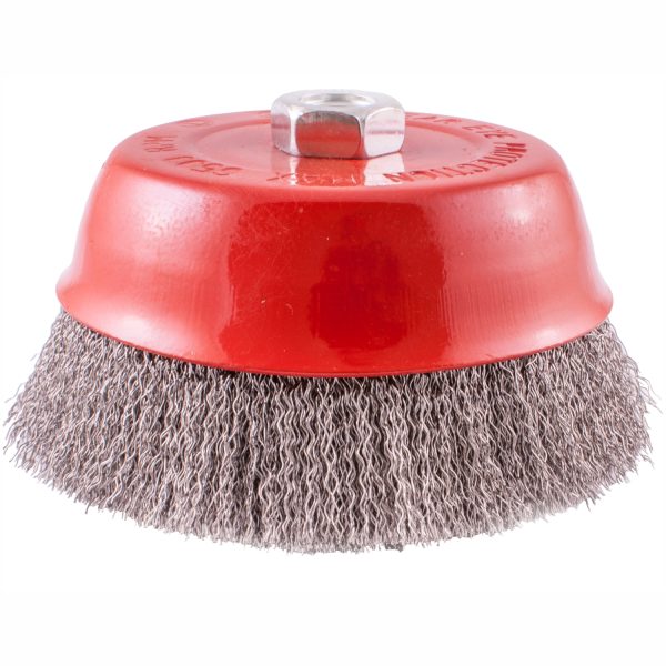 WIRE CUP BRUSH 150 X M14 CRIMPED STAINLESS STEEL TCW